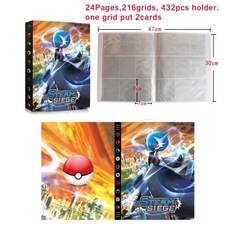 최신 대형 432pcs 포켓몬 카드 앨범 도서 탑로드 목록 카드 홀더 앨범, D3