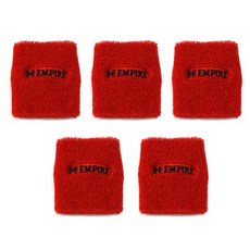 엠파이어 스포츠 손목아대 땀흘림 방지 손목보호 밴드 세트(5pcs), 빨강 빨강