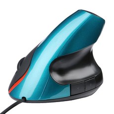 유선 오른손 수직 마우스 인체공학적 게임 마우스 1600DPI USB 광학 손목 PC 컴퓨터 노트북용 건강 마우스, 파랑색, 4.Blue