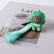 열쇠지갑 애니멀 집결 바닥 천 lang베어 입체 소프트실리콘 열쇠고리 핸들백걸이