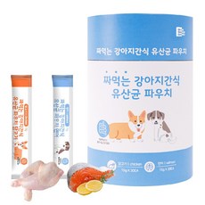 마마쇼 짜먹는 유산균함유 대용량 강아지간식 15g 닭고기+연어 60개입, 강아지유산균간식 15g 닭고기+연어 60개입