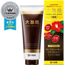 일본직발송 6. 오오시마 츠바키 헤어 컬러 트리트먼트 다크 브라운 180g 흰머리 염색 (남녀 겸용 파라벤, 단품_One Color, 1개, 상세 설명 참조0