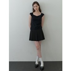 classic pleats skirt - black