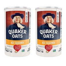 퀘이커 Quaker Old Fashioned Oatmeal Whole Grain 올드 패션 인스턴트 오트밀 42oz(1.19kg) 2팩