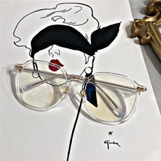 블루스크린차단안경 오버사이즈 여자뿔테 투명 라이트