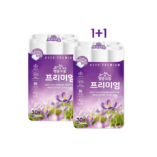 행운드림 행운드림 프리미엄 25m 3겹 30롤 x 2팩 천연펄프 화장지