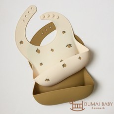 콩제슬래드 체리 실리콘 턱받이 2개 세트, 1개, 레몬 2개