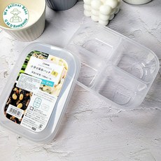 [GMD]일본 투명 칸칸 나눔 밀폐용기 반찬통, 4칸, 1개