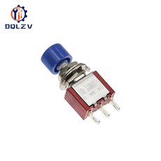 자동 6 푸시 2A250V 5A125V 포지션 미니 하이 OFF 6mm ON 터미널 핀 순간 리턴 스위치 2 퀄리티 단추 토글, 04 PS102 Blue_03 3PCS