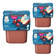 거버 과일퓨레 113g, 사과 체리(Apple Cherry), 6개