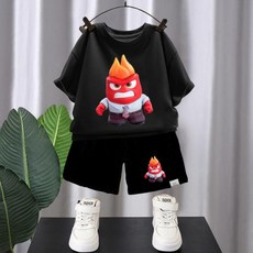 인사이드아웃2 Insides Outs Joy Saddness 잠옷 및 용 레저 세트 화남 반바지 티셔츠 캐주얼 의류 선물