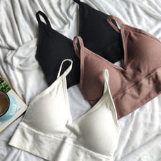 [또온나] 이너웨어로 활용도가 좋은 노와이어 골지 무압박 브라 백리스 CW힐링