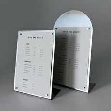 스텐 A5 메뉴판 메탈 실버 카페 테이블 스탠드 클립보드, A5-사각형(미니원형자석 4개포함)