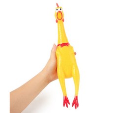 강아지 꼬끼오 치킨 소리나는 엽기닭 삑삑이 인형 장난감-대-, 1개, ONE COLOR