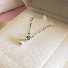 MIKIMOTO 어목본 여성 AKOYA 진주펜던트 연장체인 은장신구