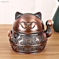 BLOWFISH FUGU 고양이 장식/풍수 고양이/고양이 재떨이 +랜덤 사은품, 레드, 1개
