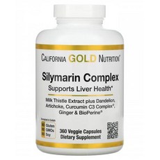 [California Gold Nutrition 캘리포니아골드뉴트리션] 실리마린 컴플렉스 밀크시슬 Silymarin Complex Milk Thistle 360베지캡슐 12개월분