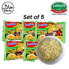 INDOMIE Halal Soto Mie Flavor Instant Noodles 75g (Set of 5) 375g 할랄 소토미에 향 라면, 5개