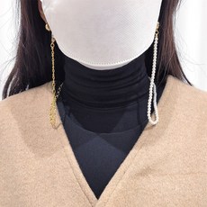 올주얼리 하프펄 언발란스 골드 꼬임 진주 마스크 체인 스트랩 안경줄