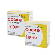 신원메디 신원 Cook 소프트란셋 28G 100pcs 채혈침 사혈침, 2개, 100개입