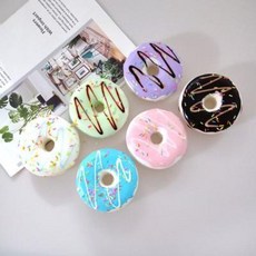 디저트 모형 신품 도넛 시뮬레이션 빵 음식 케이크 윈도우 장식품 진열 사진 모닝 소품, 01 클램프 도넛 9cm 핑크 1개