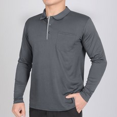 [이지바이] 남성 춘추용 통쾌한 빅사이즈 PK 긴팔 카라 티셔츠