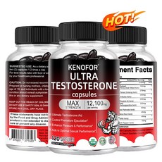 KENOFOR 울트라 테스토스테론 소프트젤 - 1회 제공량당 12 100mg - 지구력 근육 및 에너지를 지원하는 최고의 테스토스테론 부스터입니다., 120캡슐-3병, 3개, 120정
