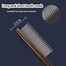 애완 동물 벼룩 빗 고양이 강아지 진드기 제거 도구 손질 브러시, 1개, 3.Long and short t..
