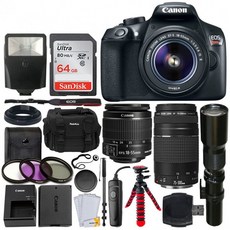 캐논 EOS Rebel T6 DSLR 카메라 + EF-S 18-55mm는 II 렌즈 + 75-300mm &amp; 500mm 텔레포토 렌즈 + 필터, 단일옵션