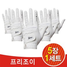 gmax 프리조이 극세사 연습용 실리콘 논슬립 미끄럼방지 기능성 남성 골프장갑 5장, 화이트