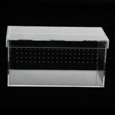 QDY Arylic Reptile & Amphibian Terrarium Box For Snakes Lizards 거북이 거미, 1개