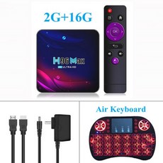 TV 셋톱 박스 스마트 수신기 OTT Woopker-H96 맥스 안드로이드 11 Rockchip RK3318 4K HD 미디어 플레이어 2.4G/5G 듀얼 와이파이 블루투스 구글, 미국 플러그_2G 16G i8 Keyboard
