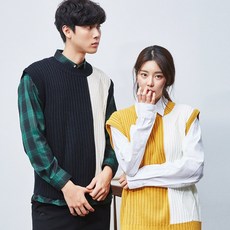 네스파 폴 니트 조끼 라운드 오버핏 남여공용