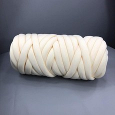 1000g 슈퍼 두꺼운 Chunky 원사 코튼 튜브 원사 메리노 양모 대안 DIY 부피가 큰 팔 뜨개질 담요 손 뜨개질, 02 cream