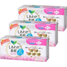 일본직발송 6. [묶음 구매] 로리에 행복 맨살 초슬림 보통 날용 날개 20.5cm 24개입 × 3세트 (72개) B01ID