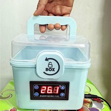 부화기 도마뱀 조류 인큐베이터 가정용 조절 온도, 휴대용 스마트 육추부화기크리스탈블루 * 1개, 1개