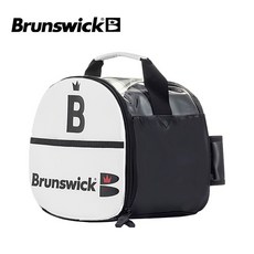 브런스윅 1볼 토트백 에나멜 화이트+블랙 키트백 볼링가방, 화이트/블랙