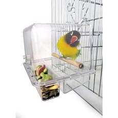 No Mess Bird Feeder Acrylic Bird Cage Feeder Parrots Food Feeding Station Bird Bathtub Parrots Bathi, Food Bowl, 1개