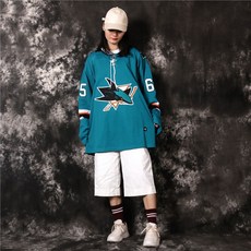 야구의류 유럽미국 복고 스트릿 hiphop아이스하키 옷힙합 구기운동복 오버사이즈 미들롱타입 긴팔 비보잉 야구유니폼 후드티