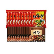 농심 짜왕 10개 + 농심 너구리 얼큰한맛 10개, 120g, 1개