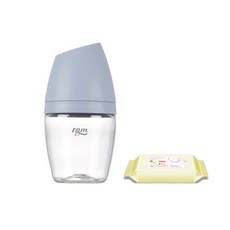 티지엠 트라이탄 쌀알 젖병 (젖꼭지포함) + 증정 맘스베베 물티슈 20p, 160ml, 코튼블루
