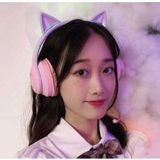 senseking 고양이귀헤드셋 고양이귀 귀 헤드셋, 그레이프아이스 게이밍형