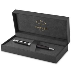 PARKER 소네트 볼펜 매트 블랙 래커 골드 트림 미디엄 포인트 잉크 1931519 핫템 잇템, 크롬 트림이 있는 매트 블랙 래커
