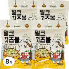 더주스 비스코티 반려견 비스켓 160g, 밀크 + 치즈볼 혼합맛, 8개