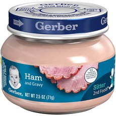 Gerber 거버 2단계 이유식 햄 앤 그레이비 71g 10팩, 6팩, 햄 앤 그레이비맛