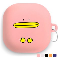로윈 갤럭시 버즈 라이브 디자인 케이스 +키링, 핑크, 덕크