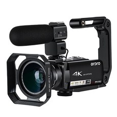 캠코더 Ordro HDR-AC7 4K UHD Camcorder 10x Optical Zoom Video Camera 3.1 IPS Wi-Fi Camera Recorder Support Microphone Wide Angle Lens, standard1 691 OneSize