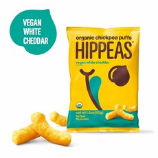Hippeas 힙피 오가닉 칙피 퍼프 비건 화이트 체다 스낵 1.5oz (43g) 12개입, 1세트