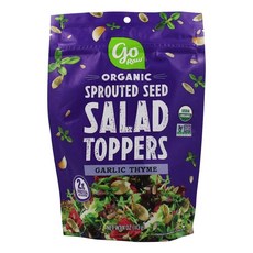 Go Raw - Organic Sprouted Seed Salad Toppers Garlic Thyme Go Raw - 유기농 싹이 튼 씨앗 샐러드 토퍼 마늘 백리향 - 4 oz, 1개, 113g