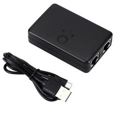 [해외] 네트워크 케이블 소형 2 포트 RJ45 Lan 허브 네트워크 스위치 박스 컴퓨터 이더넷 인터넷 어댑터 분배기 커넥터 어댑터, 상세내용표시